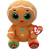 TY Beanie Boos - Nutmeg l'Omino di Pan di Zenzero con Occhi Verdi Grandi e Glitter, il Peluche con gli Occhi Grandi Scintillanti - Speciale Natale - 15 Cm - T37353