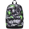 Seven Zaino Scuola Pro Estensibile Pockets The Double, Nero Verde, Zaino Mono Scomparto Con Power Bank Incluso, USB Plug, Tasca Porta PC e Tasca Porta Borraccia, Zaino Medie Superiori, Ragazzo