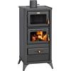 CAPALDO Stufa A Legna Con Forno 16 kW In Acciaio E Focolare In Ghisa Fime Antracite