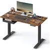 Scrivania Regolabile EVEREST, 120x60cm, Cassetto, Struttura in Metallo, Noce e Nero