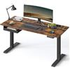Scrivania Regolabile EVEREST, 140x60cm, Cassetto, Struttura in Metallo, Noce e Nero