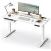 Scrivania Regolabile EVEREST, 140x60cm, Cassetto, Struttura in Metallo, Bianco