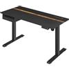 Scrivania Regolabile EVEREST, 140x60cm, Cassetto, Struttura in Metallo, Nero