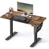 Scrivania per PC KOLIMA, 120x60cm, Regolabile in Altezza, Struttura in Acciaio, Piano Noce
