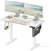 Scrivania per PC KOLIMA, 120x60cm, Regolabile in Altezza, Struttura in Acciaio, Piano Bianco