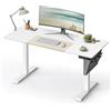 Scrivania per PC KOLIMA, 120x60cm, Regolabile in Altezza, Struttura in Acciaio, Piano Bianco