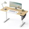 Scrivania per PC KOLIMA, 140x60cm, Regolabile in Altezza, Struttura in Acciaio, Piano Faggio