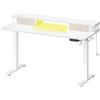 Scrivania per PC NEPAL, 140x60cm, Regolabile in Altezza, Supporto per Monitor, Bianco