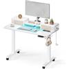 Scrivania per PC NEPAL, 120x60cm, Regolabile in Altezza, Supporto per Monitor, Noce