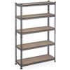 Relaxdays Scaffale in Metallo, 1800kg Capacità Carico, 153x91x30,6 cm, Scaffalatura ad Alta Portata, 5 Ripiani, Grigio