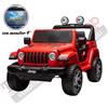 Auto Macchina Elettrica per Bambini JEEP FIAT Wrangler RUBICON 12V 2 Posti con Monitor 4" Mp4 - Sedile in Pelle -Rosso