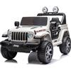 Auto Macchina Elettrica per Bambini JEEP FIAT Wrangler RUBICON 12V 2 Posti con Monitor 4" Mp4 - Sedile in Pelle -Bianco