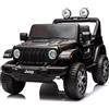 Auto Macchina Elettrica per Bambini JEEP FIAT Wrangler RUBICON 12V 2 Posti con Monitor 4" Mp4 - Sedile in Pelle -Nero