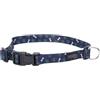 TOTTO - Collare per Cani di Piccola Taglia, Modello Mylu, Taglia XS, Collare per Cani Regolabile, Ferramenta Resistente, Placca di Sicurezza, Anello a D per Guinzaglio, Stampa Ossa Blu e Verde