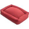 Record - Cuccia per Cani e Gatti Mono Design in Cotone. Lettino imbottito per animali a rapida asciugatura morbido e accogliente. Cuscino rettangolare per cani e gatti |M -70x 50x17h, Rosso