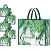 NymphFable 5 Pezzi Tote Bag Riutilizzabili Foglie di Palma Sacchetti Spesa Grande Borsa Spesa
