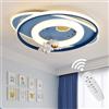 GHiycotdl Plafoniera LED per bambini, 58 cm, lampada da soffitto astronauta creativa dimmerabile 3000 K-6000 K, lampada da soffitto per camera da letto, per bambini, camera da letto (Blu)
