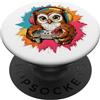 Feathered Gamer Designs Carino Gufo Gamer Con Cuffie Gaming PopSockets PopGrip Adesivo