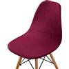 Highdi Stile Nordico Scandinave Sedia per Sala da Pranzo Jacquard, 4/6/2/1 Pezzi Tinta Unita Coprisedia con Schienale Copertura Protettiva della Sedia per Cucina Ufficio (Rosso Bordeaux,4 Pezzi)