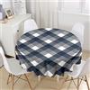 Chickwin-Shop Chickw11 Tovaglia Rotonda in Poliestere, Tovaglia di Stampa Classico Plaid retrò, Impermeabile e Antimacchia, Lusso, Riutilizzabile per Decorazione Tavolo Casa Cucina (Blu Reale,180cm)
