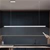 WERSVG LED Lampada a sospensione Tavolo da pranzo Moderna Minimalista Dimmerabile Lampada a sospensione di design lineare con Telecomando Cucine Ufficio Bar Sala da pranzo Lampada da soffitto (120cm, Blanc)