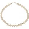 Bracciale Perle Naturali acqua dolce applicazioni in Oro Bianco 18 KT Lucide