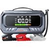 YaberAuto Avviatore Batteria Auto 8000A 26800mAh con Compressore 160PSI Uscita DC 160W, PD65W Booster Avviamento,Avviatore Emergenza per Auto (Tutto Gas/12.0L Diesel), 600 Lumens