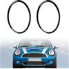 JAOGAUS 2 Pacs Anello Fanale Compatibile con BMW MINI COOPER R55 | R56 R57 R58 R59 2007-2015,Fanali Anteriori Sinistro Destro Anello Decorativo,Car Faro Testa Fanale Telaio Anelli Cover(Nero)