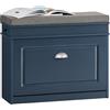 SoBuy Scarpiera Salvaspazio Slim con Seduta - Panca Scarpiera da Ingresso Contenitore in Legno, Mobile Ingresso per Scarpe, Regolabile, 75x24x52 cm, Blu, FSR82-L-B