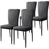 ML DESIGN modern living ML-Design Set di 4 Sedie per Sala da Pranzo con Rivestimento in Velluto Grigio Sedie da Cucina con Schienale Imbottita con Gambe in Metallo Sedia Ergonomica per Tavolo da Pranzo Sedia da Soggiorno