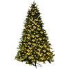 DREAMADE Albero di Natale, Artificiale Illuminato, Albero di Natale Illuminato Albero folto di Natale con Luce LED e Supporto in Metallo, 210/225/240 cm, Verde (medello 3)