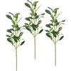 Flair Flower Ramo di vischio artificiale con bacche bianche smerigliate, set da 3 pezzi, 55 cm, rami di bacche, fiori artificiali, rami, fiori artificiali, rami artificiali, decorazione per ghirlanda, decorazione