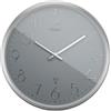 Mebus Orologio da parete radio TinyTime, orologio da parete senza ticchettio, diametro 25 cm, quadrante moderno in grigio, cassa argentata