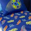 Catherine Lansfield Bright Football - Lenzuolo con angoli, per letto singolo, colore: Blu