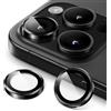 JETech Pellicola Fotocamera per iPhone 16 Pro 6,3 Pollici e iPhone 16 Pro Max 6,9 Pollici, 9H Vetro Temperato Cover Anello Individuale in Metallo, HD Chiaro, 1 Set (Nero)
