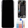 E-YIIVIIL Display TFT di ricambio compatibile con Samsung Galaxy S8 Plus G955F display touch screen digitizer Assembly vetro nero con cornice + strumenti (non impronte digitali)