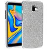 N NEWTOP 3in1 Cover Compatibile con Samsung Galaxy J4 Plus, Custodia Case con GLITTER Brillantini Paper Interno Bling TPU + PC Flessibile Morbida Case Posteriore Lucida Glitterata (Nero)