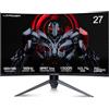 LC-Power Monitor Gaming 27 Pollici Curvo 165Hz FHD VA | 1500R, Contrasto 3000:1, 1ms Reazione | 2DP 2HDMI, Supporto VESA