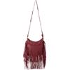 Syrads Donne Nappa Hobo e Borse a Tracolla Donne Frangia Hobo Bag Borsa a Tracolla Crossbody Borsa,Rosso