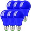 Wivety Lampadine LED Blu E27 da 9W, A60 Lampadina Colorate a LED, per Halloween Natale Party Bar, (6 Pezzi)