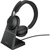 Jabra Evolve2 65, UC Stereo Auricolare Wireless A Padiglione Ufficio USB tipo-C Bluetooth Nero