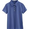 Monissy Polo Donna Maniche Corte T Shirt Donna Manica Corta Polo Donna Magliette Polo Donna Maglietta Donna Manica Corta Cotone Classica Porosità Assorbente Affari Atletico Casuale Blu XXL
