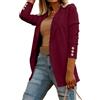 Suncadmious Giacca Blazer da Donna a Maniche Lunghe in Tinta Unita Cardigan Blazer con Bavero Carriera Business Lavoro Ufficio Giacca a Maniche Lunghe Giacca Blazer (Bordeaux,S)