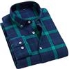 Rfmfkkg Camicia da uomo vintage in cotone a scacchi con risvolto a maniche lunghe classica morbida camicia a quadri, T0c01-07, Large