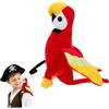 jojofuny Pirata, pappagallo, accessorio di scena per costume da pirata, pappagallo farcito su peluche a spalla, accessorio di scena per costumi di animali, decorazione di Halloween per la casa e