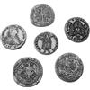 lazzaro italy Monete dei Pirati in Metallo Placcato Argento - Set di 6 Pezzi Artigianali Italiani - Idea Regalo per Appassionati di Pirateria, storia e Cosplay, collezionismo, riproduzione (Placcato argento)