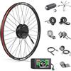 Bafang 500W 48V Motore Anteriore per Kit Conversione Bici Elettrica con Batteria Opzionale e Display LCD, Ruota da 26 28 700C Set Motore del Mozzo - Versione Freno a Disco, E-bike Kit con OLD 100MM