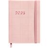 Miquelrius - Agenda 2025, Agenda annuale 122 x 168 mm, Agenda settimana vista, copertina flessibile similpelle cucita, carta 80 g/m², spagnolo, inglese e portoghese, colore rosa