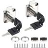 POPAPIE 2 Pezzi Serratura a Camma 22 mm Serratura Cassetto Scrivania con Chiavi Serrature per Armadietti di Sicurezza Serratura Armadietto per Mobili Ufficio (Argento)