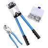 TOPWAY Pinza a Crimpare 6-50 mm² + 240 mm Tagliacavi + 60 PCs kit di Terminali per Cavi, Strumento di Crimpatura Elettricisti per Terminali per Cavi per CU AL Terminale 4164346